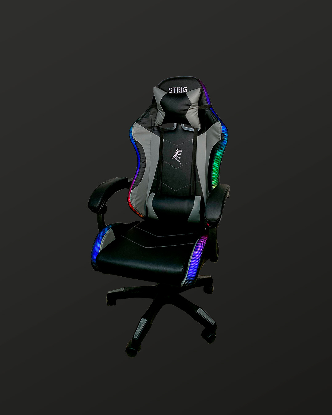 Silla Gaming Strig Color Negro Con Rgb