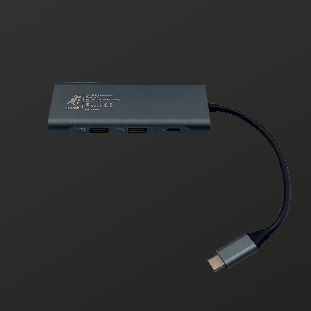 HUB STRIG USB C 7 en 1 HDMI 4K Card Reader (BS-HC701) - Imagen 4
