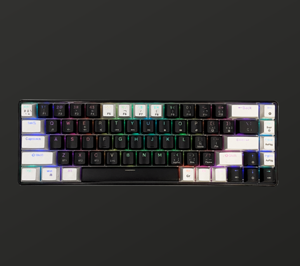 Teclado Mecánico Inalámbrico STRIG KML-W66 Negro USB RGB Red Switch